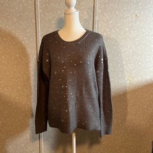 Maurices sweater w/ silver metallic stars